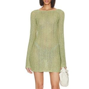 Song of Style Caden Low Back Mini Dress Sage Green Size XXS